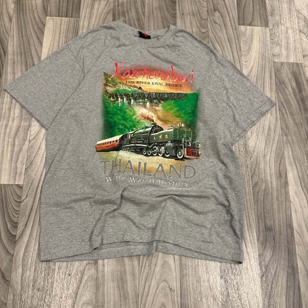Vintage Joligolf Thailand Kanchanaburi River Kwai Bridge WWII History T-Shirt